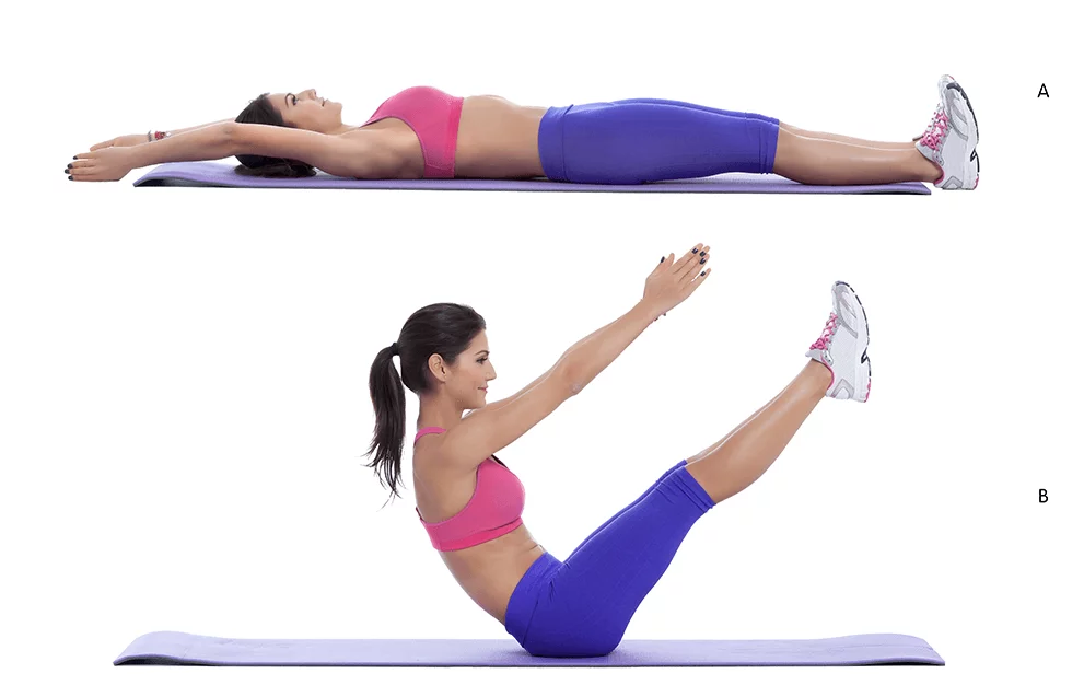 Jackknife Sit-ups for losing belly fat