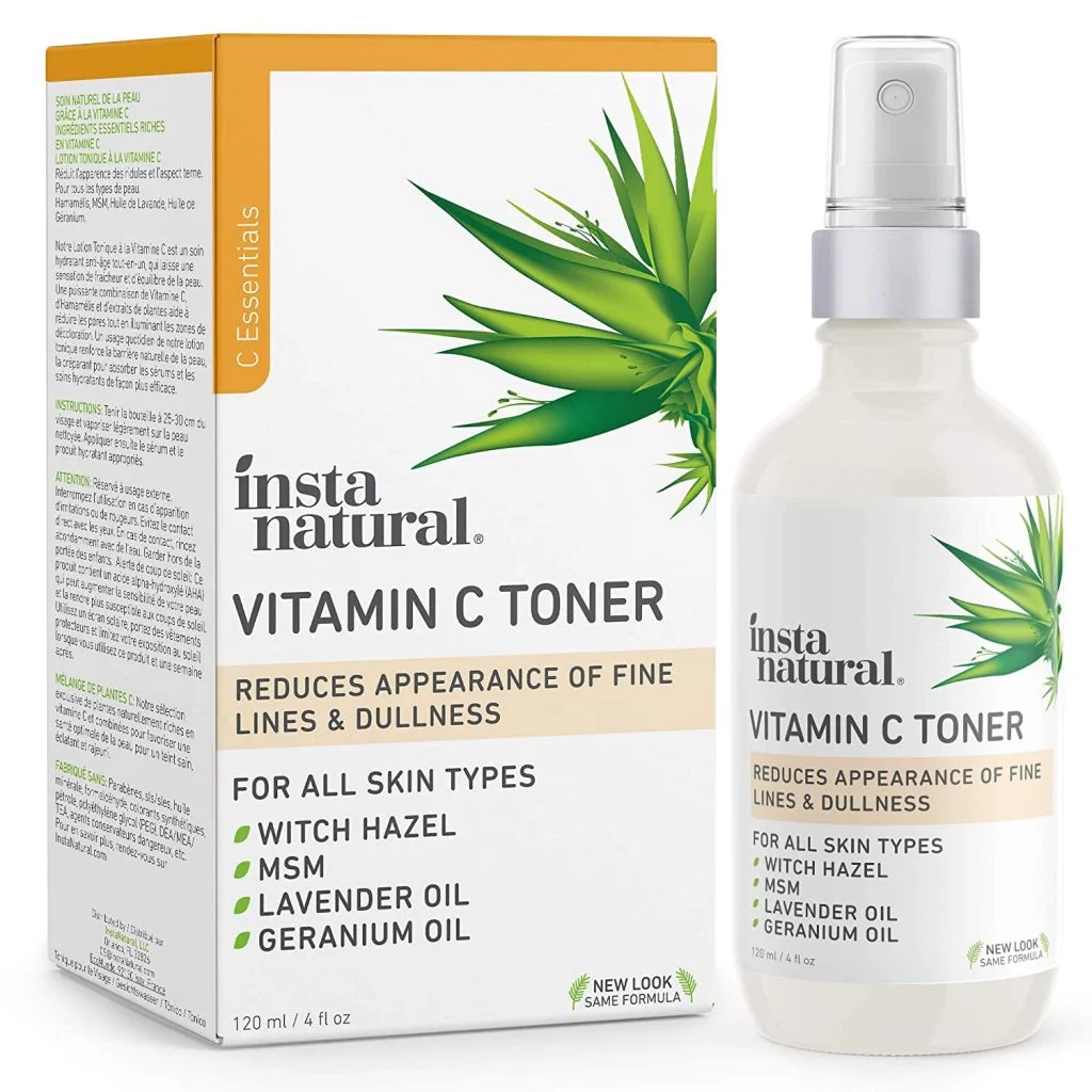 InstaNatural Vitamin C Facial Toner - Anti Aging Face Spray with Witch Hazel 