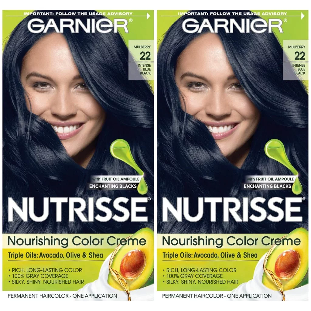 Garnier Hair Color Nutrisse Nourishing Creme, 22 Intense Blue Black
