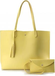 Minimalist Clean Cut Pebbled Faux Leather Tote